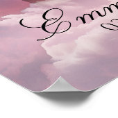 Etherealピンクの雲のメモリアル歓迎サイン ポスター (角)