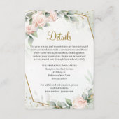 Etherealピンクフローラバラ緑の金ゴールド詳細 エンクロージャーカード (正面)