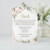 Etherealピンクフローラバラ緑の金ゴールド詳細 エンクロージャーカード (スタンド正面)