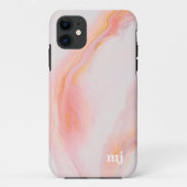 Etherealフェミニン Pink Marble with Monogram Case-Mate iPhoneケース (裏面)