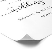 Etherealフローラ結婚の歓迎サイン ポスター (角)