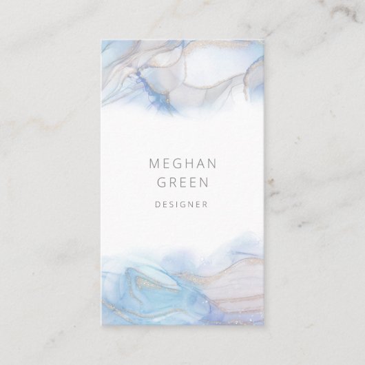 etherealブルーアルコールインクビジネスモダンカード 名刺 (正面)