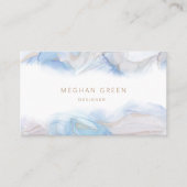 Etherealブルーアルコールインクビジネスモダンカード 名刺 (正面)