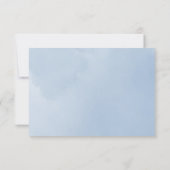 Etherealブルークラシックスクリプト水の色結婚の 出欠カード (裏面)