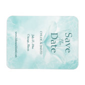 Etherealマグノリア花、日付磁石を保存 マグネット (横)