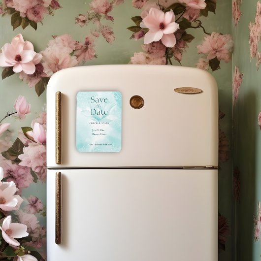 Etherealマグノリア花、日付磁石を保存 マグネット