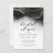 Etherealミストグラデーションブラックウォーターブライダルシャワー 招待状 (正面)