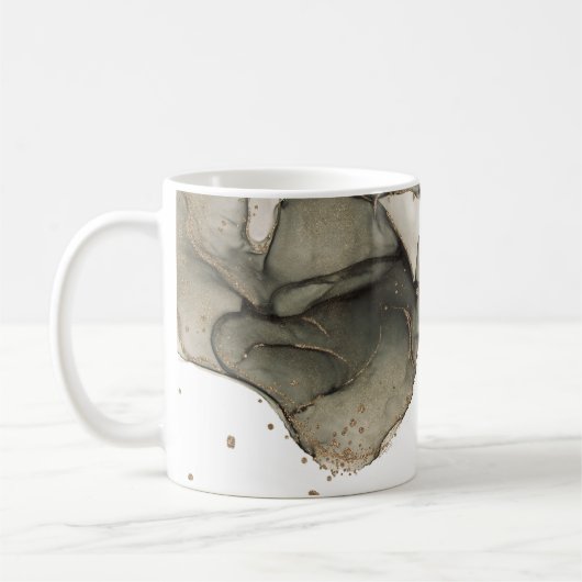 Etherealムーディピンクブラック金ゴールドインキーファンタジーグラム コーヒーマグカップ (左)