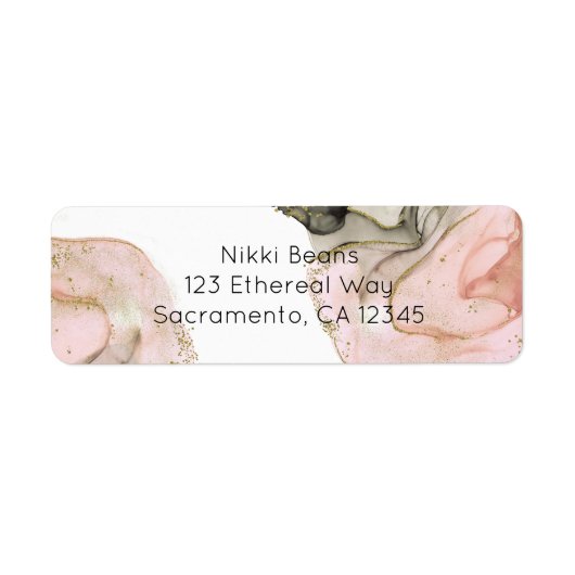 Etherealムーディピンクブラック金ゴールドインキーファンタジーグラム ラベル (正面)