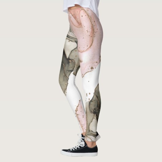 Etherealムーディピンクブラック金ゴールドインキーファンタジーグラム レギンス (左)