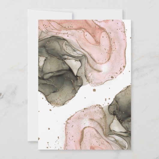 Etherealムーディピンクブラック金ゴールドインキーブライダルシャワー 招待状 (裏面)