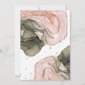 Etherealムーディピンクブラック金ゴールドイン結婚キー 招待状 (裏面)