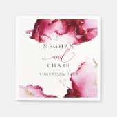 Etherealルビーレッドとピンクの抽象芸術ナプキン スタンダードカクテルナプキン (正面)