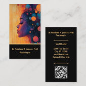 Ethereal女アート性シルエット心理学者QR 名刺 (正面/裏面)