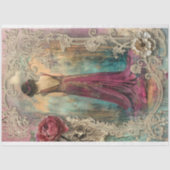 Ethereal女性、ヴィンテージ新しい、混合メディア 薄葉紙 (正面)