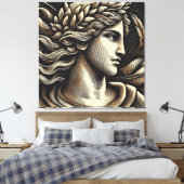 Ethereal女神 – 彫刻されたウッドカットスタイル キャンバスプリント (インサイチュ (寝室))