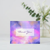 Ethereal宇宙デザインイン紫とピンクありがとう ポストカード (スタンド正面)