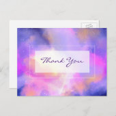 Ethereal宇宙デザインイン紫とピンクありがとう ポストカード (正面/裏面)