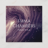 Ethereal抽象芸術水彩紫色のメイクアップアーティスト スクエア名刺 (正面)