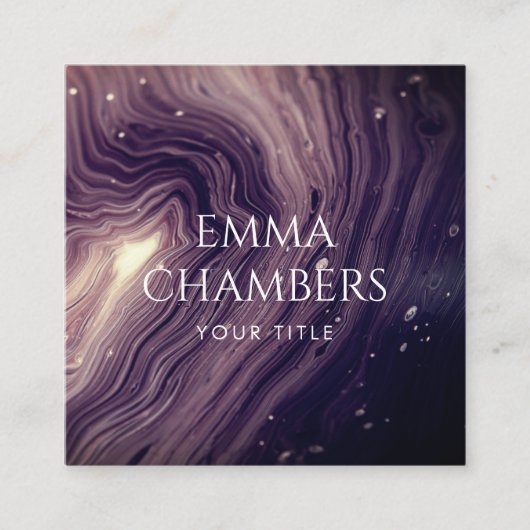 Ethereal抽象芸術水彩紫色のメイクアップアーティスト スクエア名刺 (正面)