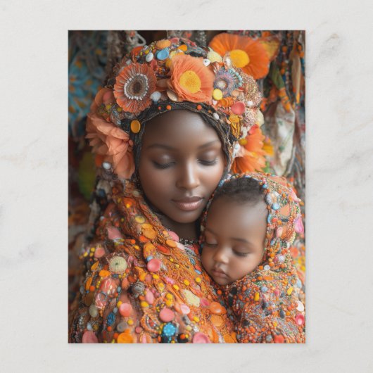Ethereal母子装鮮やか伝統的品 ポストカード (正面)