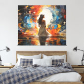 Ethereal水の色の抽象芸術女性の水 キャンバスプリント (インサイチュ (寝室))