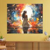 Ethereal水の色の抽象芸術女性の水 キャンバスプリント (インサイチュ (リビング))