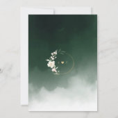 Ethereal水カラーバラ葉金ゴールド結婚の 招待状 (裏面)