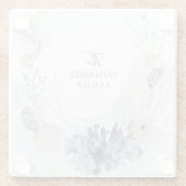 Ethereal水彩沿岸コーラルシーシェルファミリー ガラスコースター (裏面)