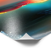 Ethereal海とサンセットAIアート フォトプリント (角)