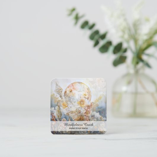 *~* Ethereal満月の花QRフローラAP70 スクエア名刺 (スタンド正面)