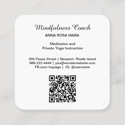 *~* Ethereal満月の花QRフローラAP70 スクエア名刺 (裏面)