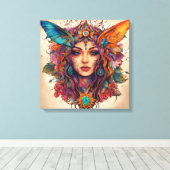 「Ethereal美しい：カンヴァアートの魅力化顔 キャンバスプリント (インサイチュ (ウッドフロア))
