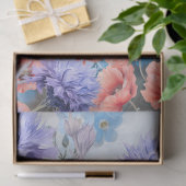 Ethereal赤いケシと紫の花の切り離し 薄葉紙 (ギフト)