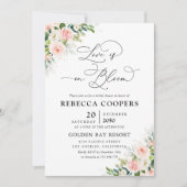 Ethereal赤面ピンクローズブライダルシャワー招待 招待状 (正面)