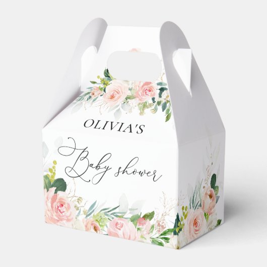 Ethereal赤面ピンクローゼベビーシャワーお気に入りボックス フェイバーボックス (正面サイド)