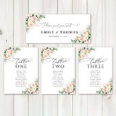 Ethereal赤面ピンク結婚ローズのヘッドテーブルサイン