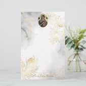 Ethereal金ゴールドラインバラ正統派クリスチャン 便箋 (スタンド正面)