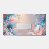 Ethereal開花:夢のようなフローラファンタジー デスクマット (キーボード&マウス)