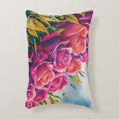 Ethereal開花:抽象芸術水彩バラ交響曲 アクセントクッション (正面(垂直))