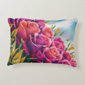 Ethereal開花:抽象芸術水彩バラ交響曲 アクセントクッション (裏面)