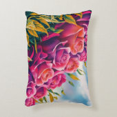 Ethereal開花:抽象芸術水彩バラ交響曲 アクセントクッション (正面(垂直))