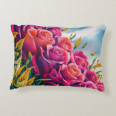 Ethereal開花:抽象芸術水彩バラ交響曲 アクセントクッション (裏面)