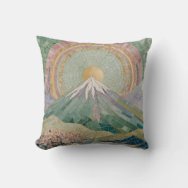 Ethereal開花:春のパステルモザイク火山 クッション