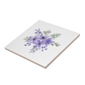 「Ethereal開花:紫の水彩花花花束 タイル (側面)