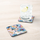 Ethereal青い花ソフトパステルアルコールインク コースター (右側)