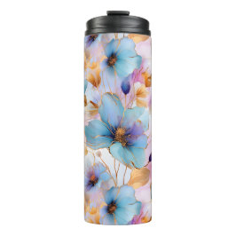 Ethereal青い花ソフトパステルアルコールインク タンブラー