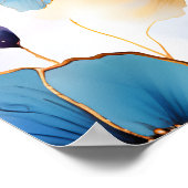 Ethereal青い花ソフトパステルアルコールインク ポスター (角)