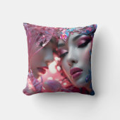 Ethereal顔カラフルフローラデザイン クッション (正面)