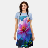 Ethereal鮮やか開花アートワーク エプロン (着用した状態)